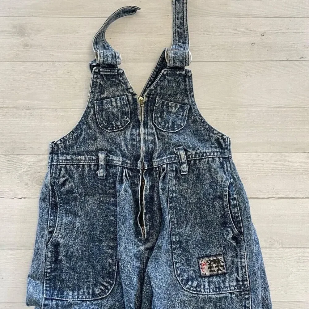 kids minkey Momo‎ stonewashed overalls